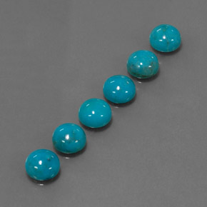 4.74 ct Blue Turquoise Stone, Natural Turquoise in Round Cabochon Shape for Sale