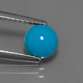 0.79 ct Blue Turquoise Gemstone, Turquoise Gem in Round Cabochon Shape for Sale.