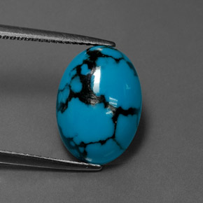 4.27 ct Blue Turquoise Gemstone, Turquoise Gem in Oval Cabochon Shape for Sale.