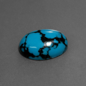 4.27 ct Blue Turquoise Stone, Natural Turquoise in Oval Cabochon Shape for Sale
