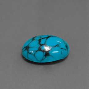 3.50 ct Blue Turquoise Stone, Natural Turquoise in Oval Cabochon Shape for Sale