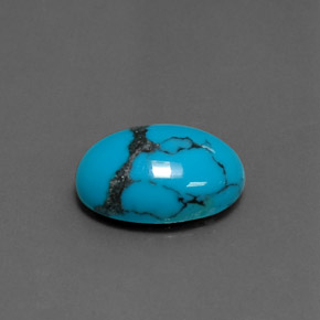 3.61 ct Blue Turquoise Stone, Natural Turquoise in Oval Cabochon Shape for Sale