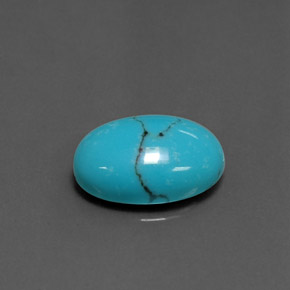 3.67 ct Blue Turquoise Stone, Natural Turquoise in Oval Cabochon Shape for Sale