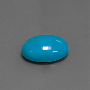 4.55 ct Blue Turquoise Stone, Natural Turquoise in Oval Cabochon Shape for Sale