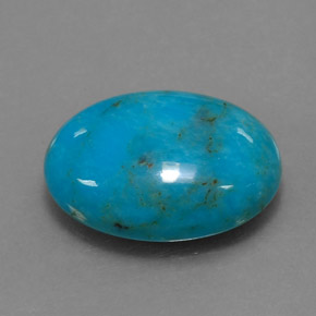 4.35 ct Blue Turquoise Stone, Natural Turquoise in Oval Cabochon Shape for Sale