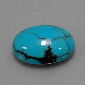 3.95 ct Blue Turquoise Stone, Natural Turquoise in Oval Cabochon Shape for Sale