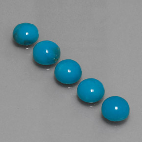 4.12 ct Blue Turquoise Gemstone, Turquoise Gem in Round Cabochon Shape for Sale.