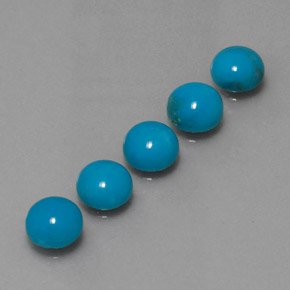 4.12 ct Blue Turquoise Stone, Natural Turquoise in Round Cabochon Shape for Sale