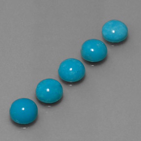 3.75 ct Blue Turquoise Stone, Natural Turquoise in Round Cabochon Shape for Sale