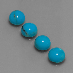 3.29 ct Blue Turquoise Gemstone, Turquoise Gem in Round Cabochon Shape for Sale.