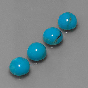 3.29 ct Blue Turquoise Stone, Natural Turquoise in Round Cabochon Shape for Sale