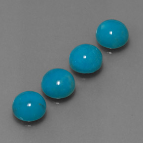 3.17 ct Blue Turquoise Stone, Natural Turquoise in Round Cabochon Shape for Sale