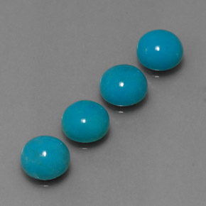 2.95 ct Blue Turquoise Stone, Natural Turquoise in Round Cabochon Shape for Sale