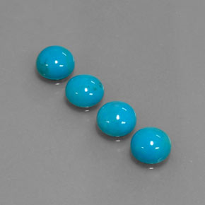 2.58 ct Blue Turquoise Gemstone, Turquoise Gem in Round Cabochon Shape for Sale.