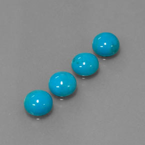 2.58 ct Blue Turquoise Stone, Natural Turquoise in Round Cabochon Shape for Sale
