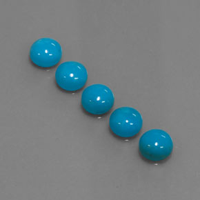 3.91 ct Blue Turquoise Gemstone, Turquoise Gem in Round Cabochon Shape for Sale.