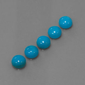 3.91 ct Blue Turquoise Stone, Natural Turquoise in Round Cabochon Shape for Sale