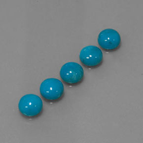 4.06 ct Blue Turquoise Stone, Natural Turquoise in Round Cabochon Shape for Sale