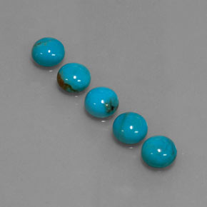 3.59 ct Blue Turquoise Gemstone, Turquoise Gem in Round Cabochon Shape for Sale.