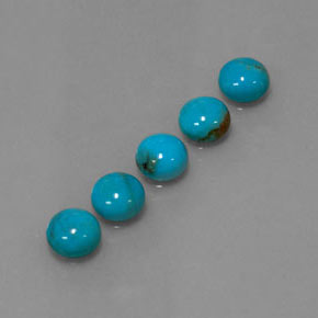 3.59 ct Blue Turquoise Stone, Natural Turquoise in Round Cabochon Shape for Sale