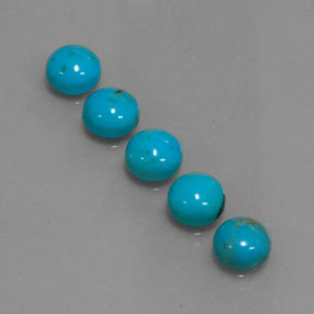 3.79 ct Blue Turquoise Gemstone, Turquoise Gem in Round Cabochon Shape for Sale.