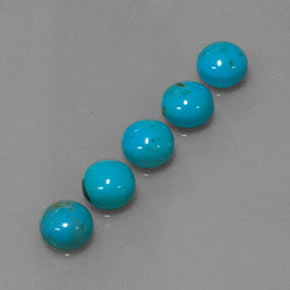 3.79 ct Blue Turquoise Stone, Natural Turquoise in Round Cabochon Shape for Sale