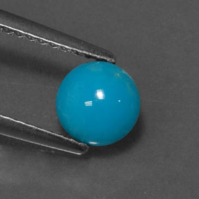 0.78 ct Blue Turquoise Gemstone, Turquoise Gem in Round Cabochon Shape for Sale.