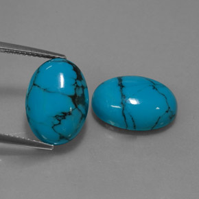 8.34 ct Blue Turquoise Gemstone, Turquoise Gem in Oval Cabochon Shape for Sale.
