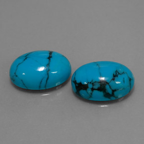 8.34 ct Blue Turquoise Stone, Natural Turquoise in Oval Cabochon Shape for Sale