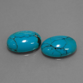 6.87 ct Blue Turquoise Stone, Natural Turquoise in Oval Cabochon Shape for Sale