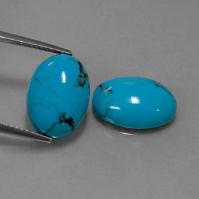 7.50 ct Blue Turquoise Gemstone, Turquoise Gem in Oval Cabochon Shape for Sale.