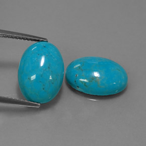 7.94 ct Blue Turquoise Gemstone, Turquoise Gem in Oval Cabochon Shape for Sale.