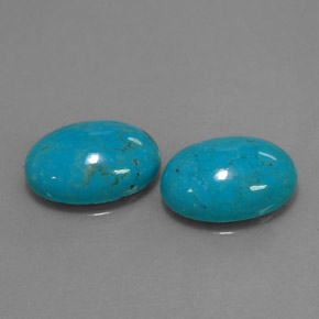7.94 ct Blue Turquoise Stone, Natural Turquoise in Oval Cabochon Shape for Sale