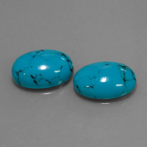 6.91 ct Blue Turquoise Stone, Natural Turquoise in Oval Cabochon Shape for Sale