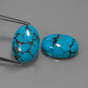 8.02 ct Blue Turquoise Gemstone, Turquoise Gem in Oval Cabochon Shape for Sale.