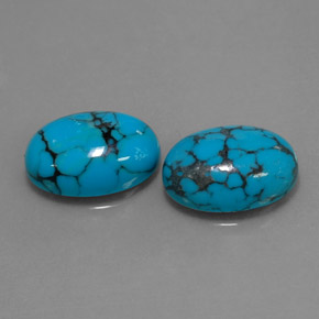 8.02 ct Blue Turquoise Stone, Natural Turquoise in Oval Cabochon Shape for Sale