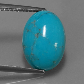 4.28 ct Blue Turquoise Gemstone, Turquoise Gem in Oval Cabochon Shape for Sale.