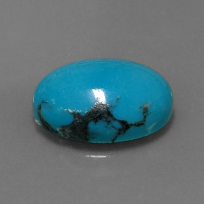 3.78 ct Blue Turquoise Stone, Natural Turquoise in Oval Cabochon Shape for Sale