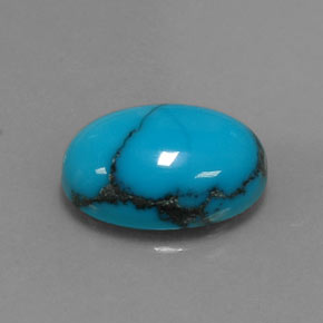 5.00 ct Blue Turquoise Stone, Natural Turquoise in Oval Cabochon Shape for Sale