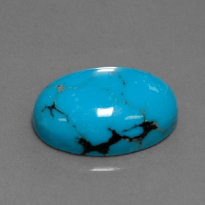 4.33 ct Blue Turquoise Stone, Natural Turquoise in Oval Cabochon Shape for Sale