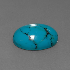 3.48 ct Blue Turquoise Stone, Natural Turquoise in Oval Cabochon Shape for Sale