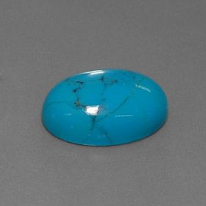 4.01 ct Blue Turquoise Stone, Natural Turquoise in Oval Cabochon Shape for Sale