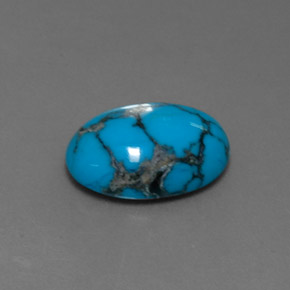 3.74 ct Blue Turquoise Stone, Natural Turquoise in Oval Cabochon Shape for Sale