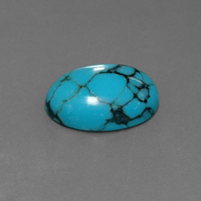 3.37 ct Blue Turquoise Stone, Natural Turquoise in Oval Cabochon Shape for Sale