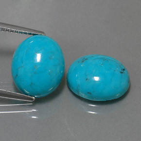 6.79 ct Blue Turquoise Gemstone, Turquoise Gem in Oval Cabochon Shape for Sale.