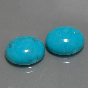 6.79 ct Blue Turquoise Stone, Natural Turquoise in Oval Cabochon Shape for Sale