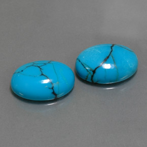 7.42 ct Blue Turquoise Stone, Natural Turquoise in Oval Cabochon Shape for Sale