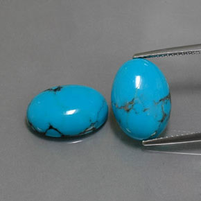 8.31 ct Blue Turquoise Gemstone, Turquoise Gem in Oval Cabochon Shape for Sale.