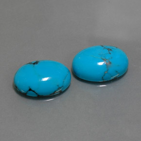 8.31 ct Blue Turquoise Stone, Natural Turquoise in Oval Cabochon Shape for Sale