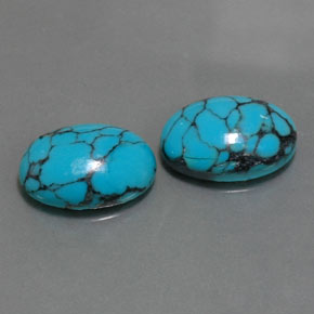 8.00 ct Blue Turquoise Stone, Natural Turquoise in Oval Cabochon Shape for Sale